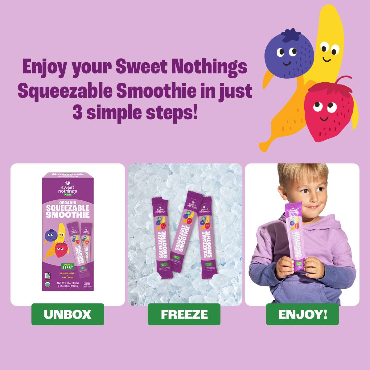 Sweet Nothings: Banana Berry Squeezable Smoothie - Freeze At Home
