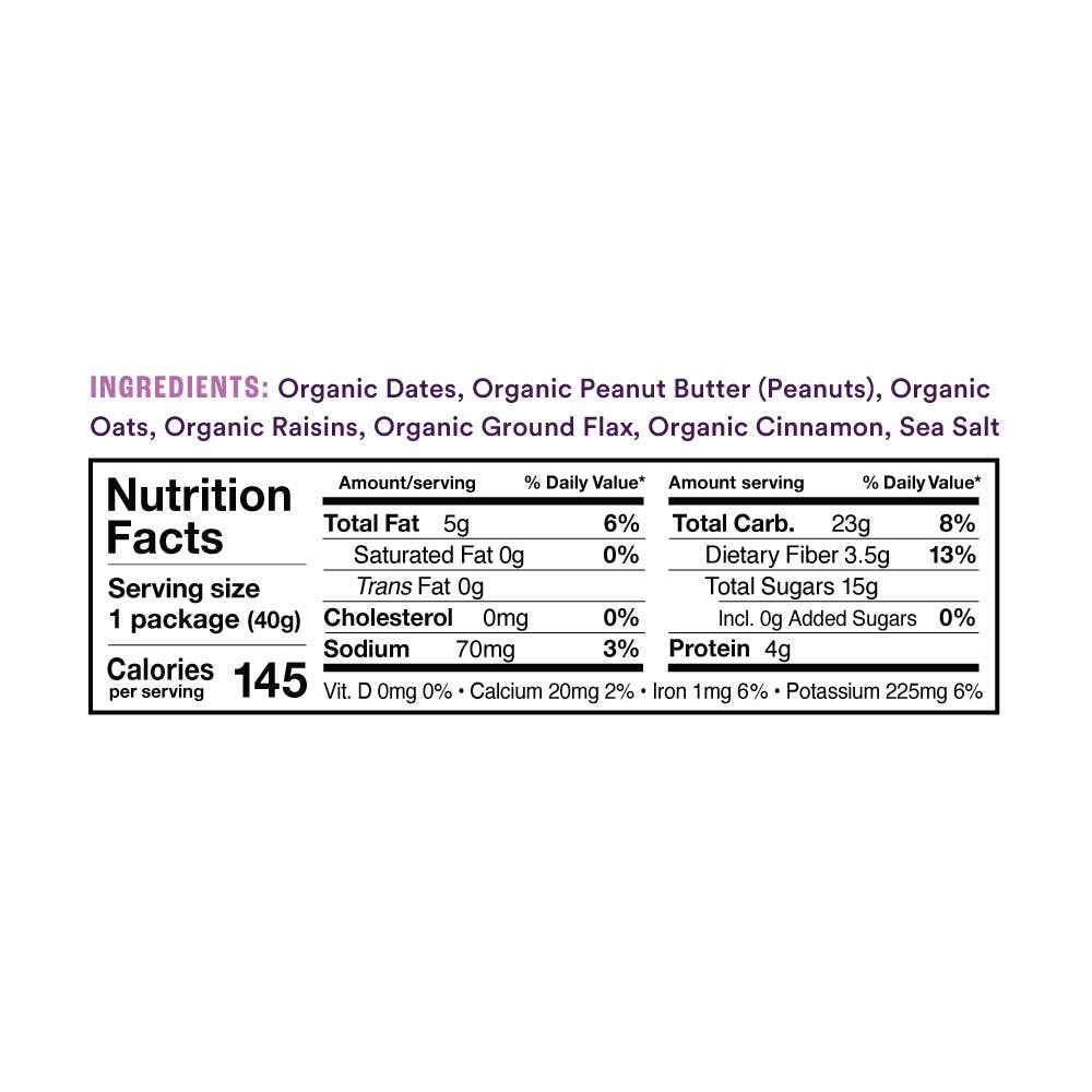 Sweet Nothings: Oatmeal Raisin Nut Butter Bite (1 Pack, 2 Bites)