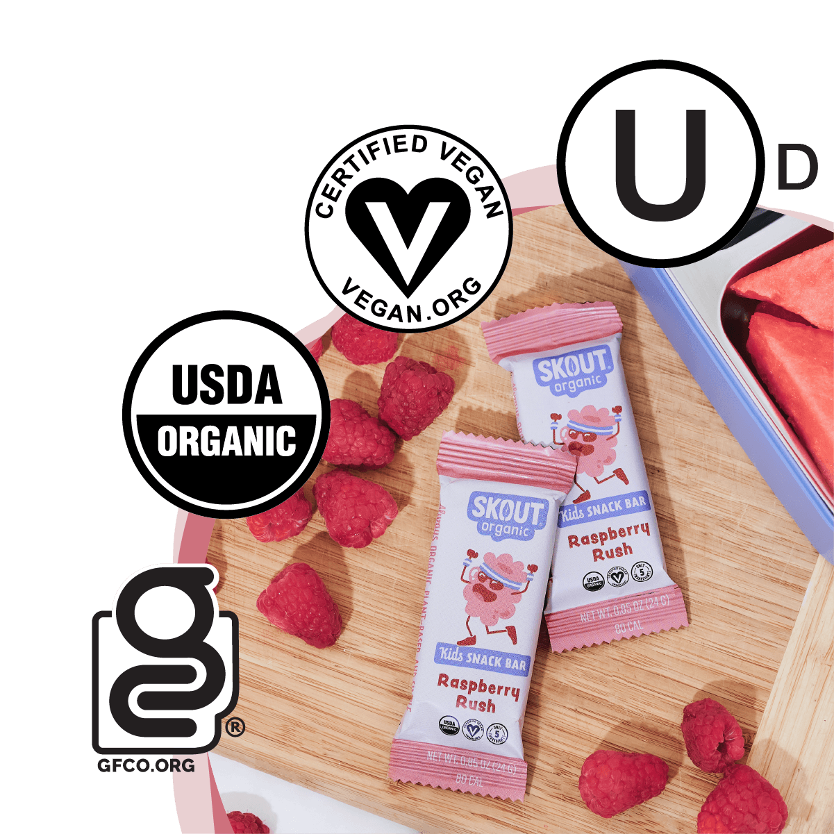 Skout: Raspberry Rush Kids Bar (1 box, 6 bars)