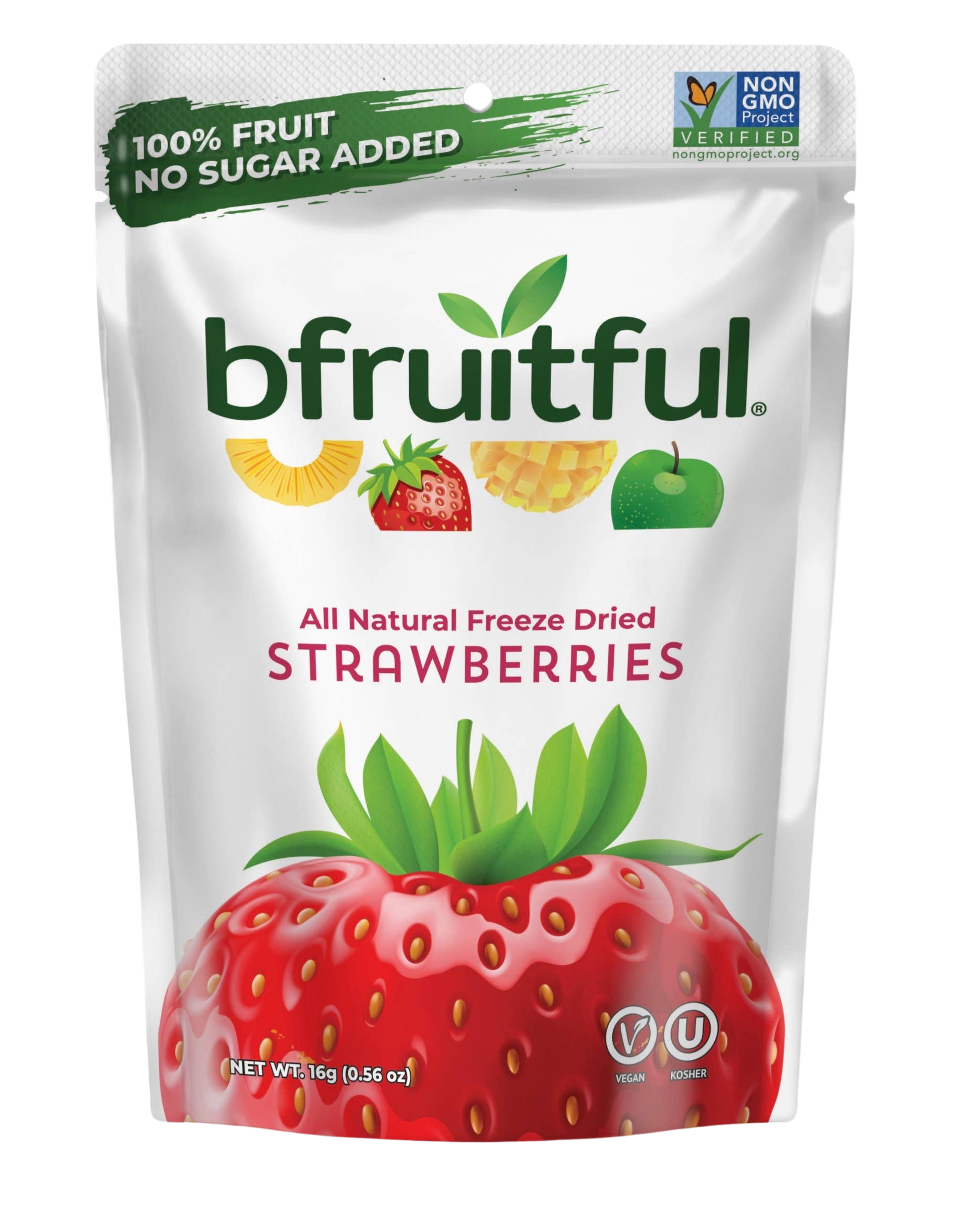 bfruitful Freeze Dried Strawberries (Snack Pack 0.56 ounces)