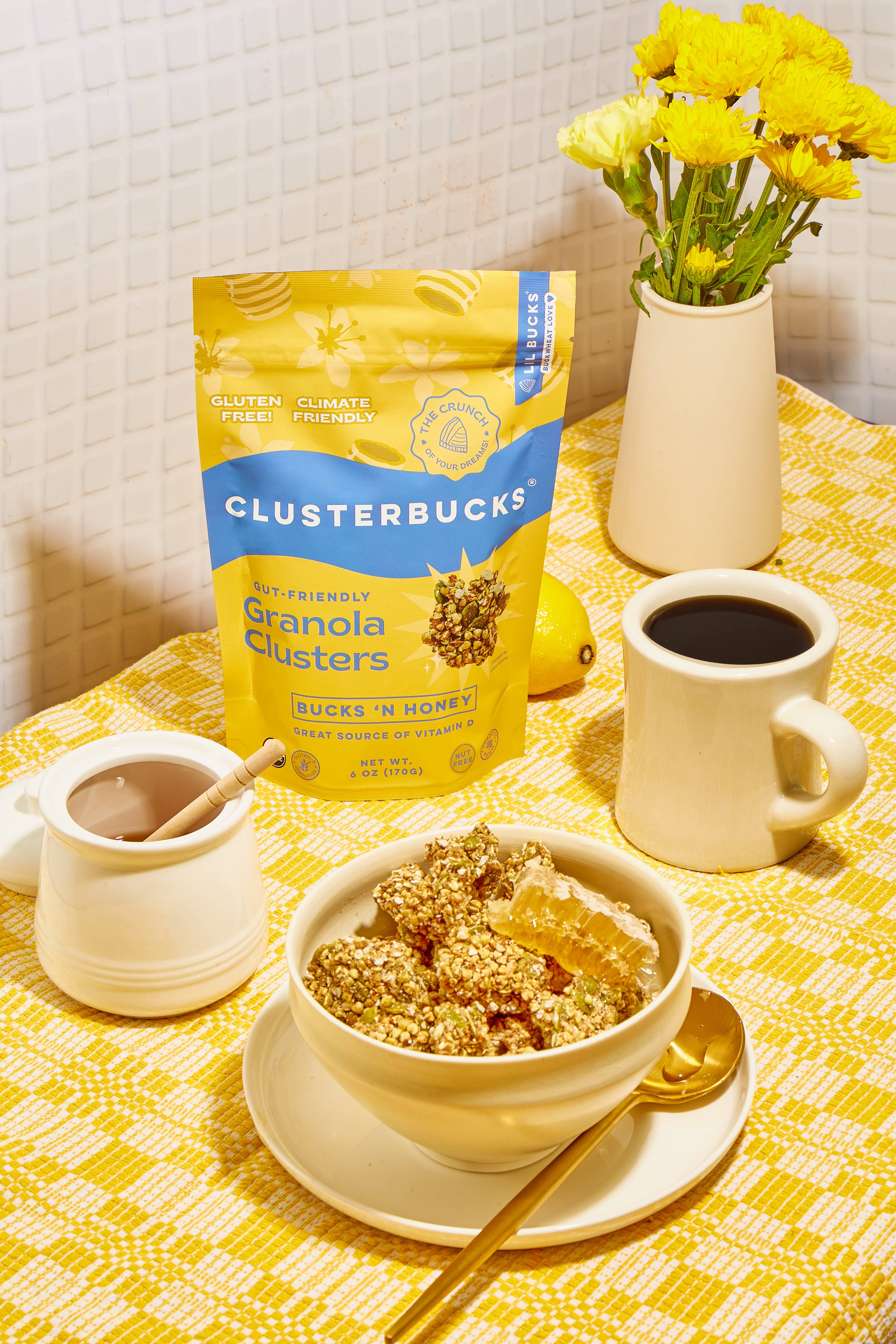 LiL Bucks: Gut Friendly Granola Clusters - Bucks 'n Honey (6oz resealable bag)