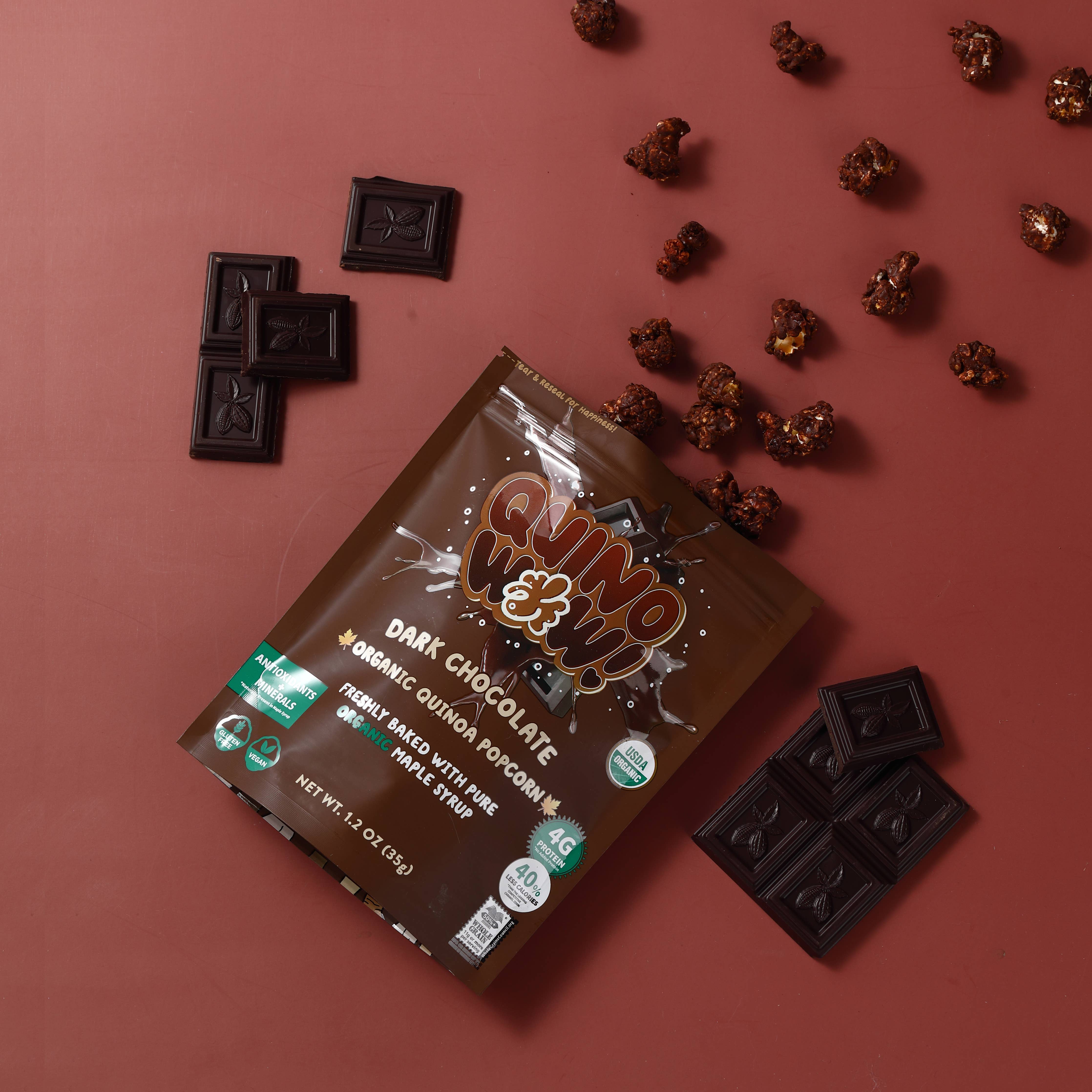 QuinoWow! Organic Quinoa Popcorn - Dark Chocolate (1.2oz Resealable Bag)