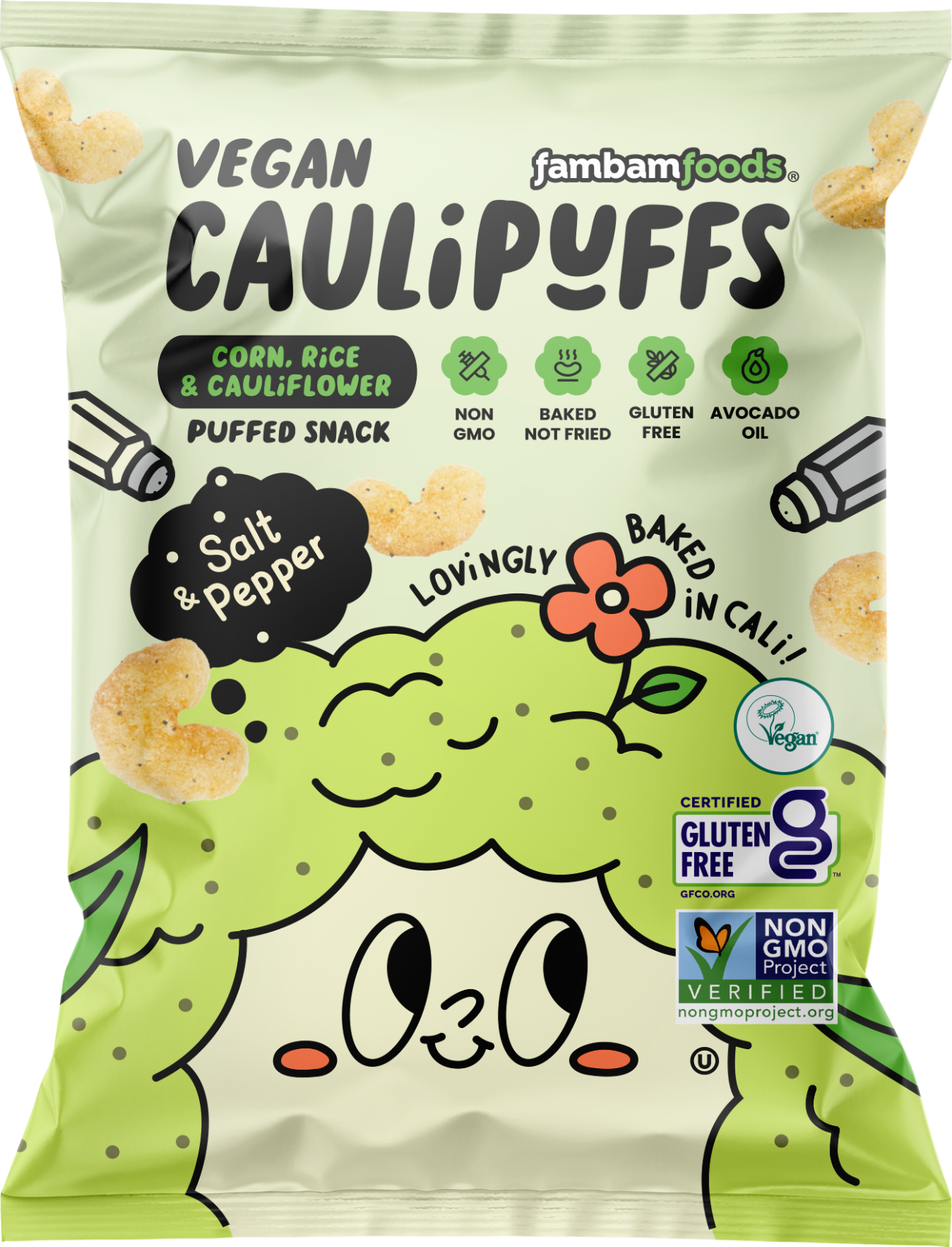 CauliPuffs Vegan Salt & Pepper Snack Bag(.75oz)