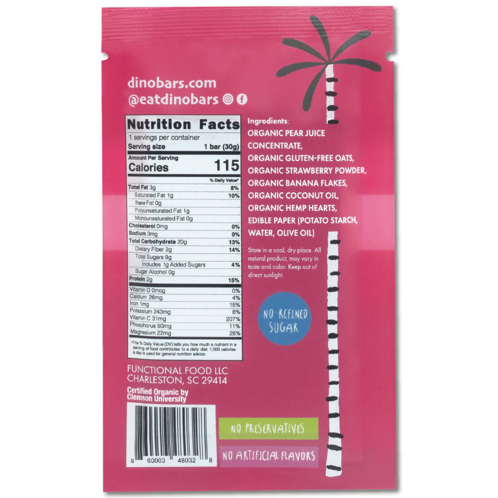 DINO BARS Strawberry Bar (1 Bar)