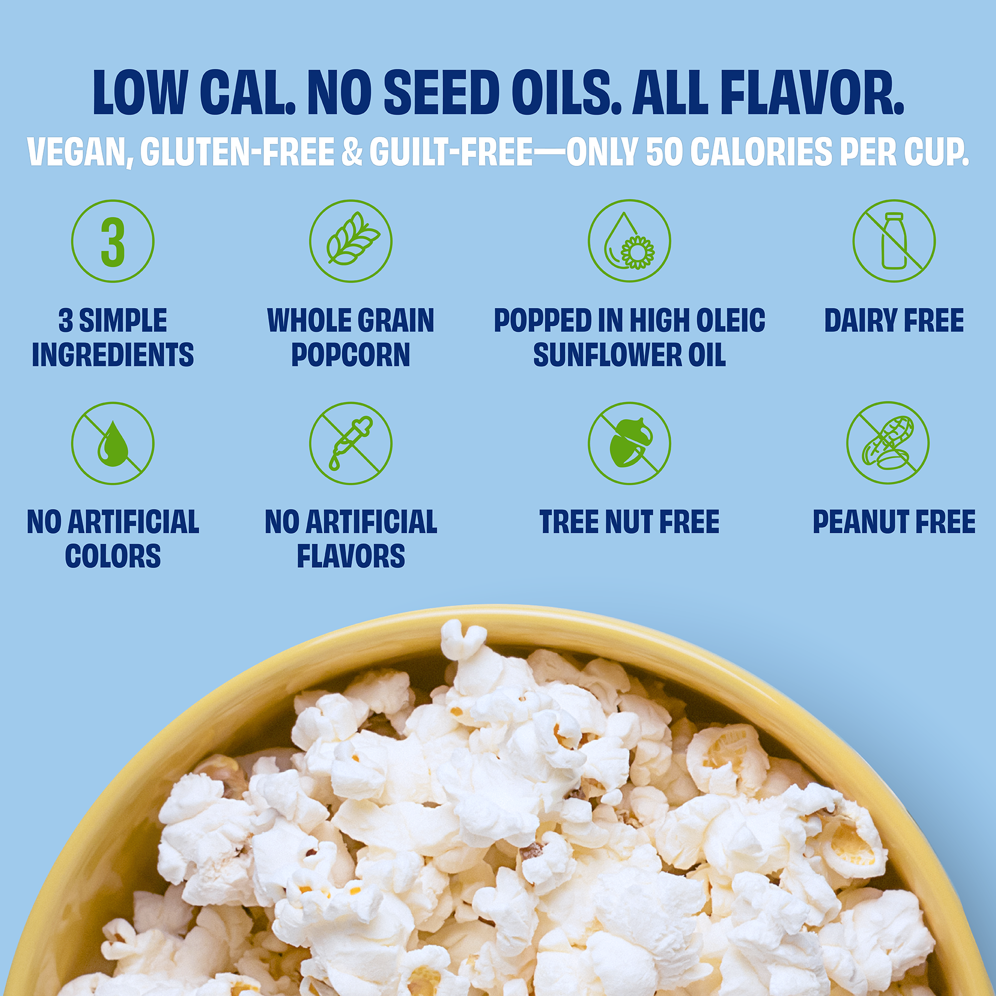 Poptime Sea Salt Popcorn made with avocado oil – (1.0oz snack bag)