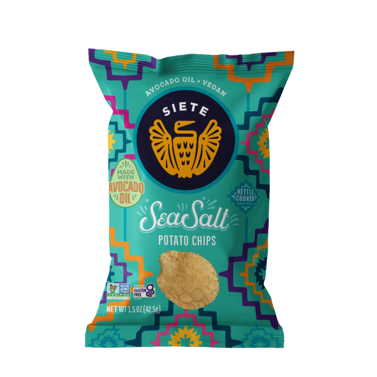 Siete Kettle Cooked Sea Salt Potato Chips 1.5 oz -Snack Size Bag
