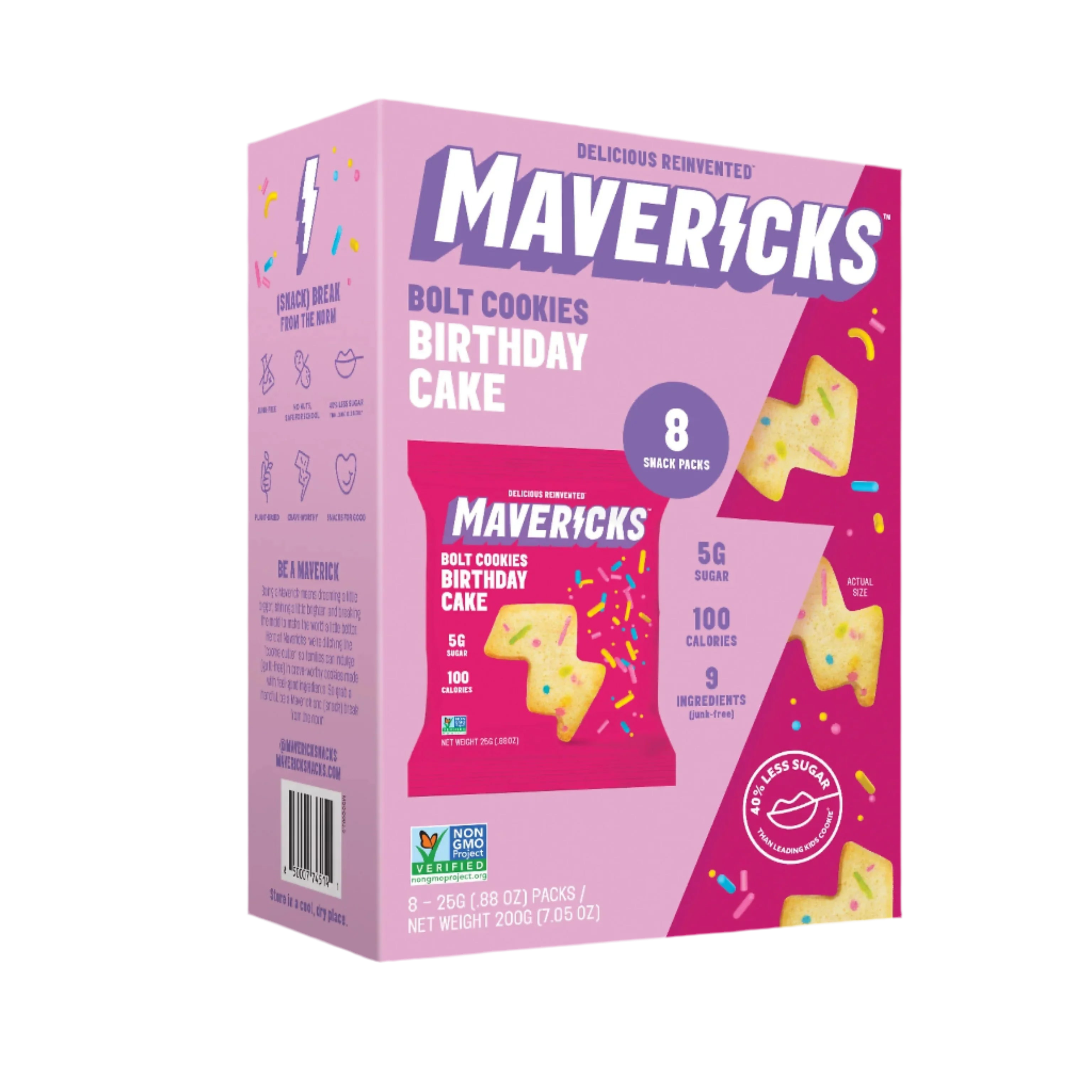 Mavericks Snacks Birthday Cake Cookies (8 ct Snack Packs)