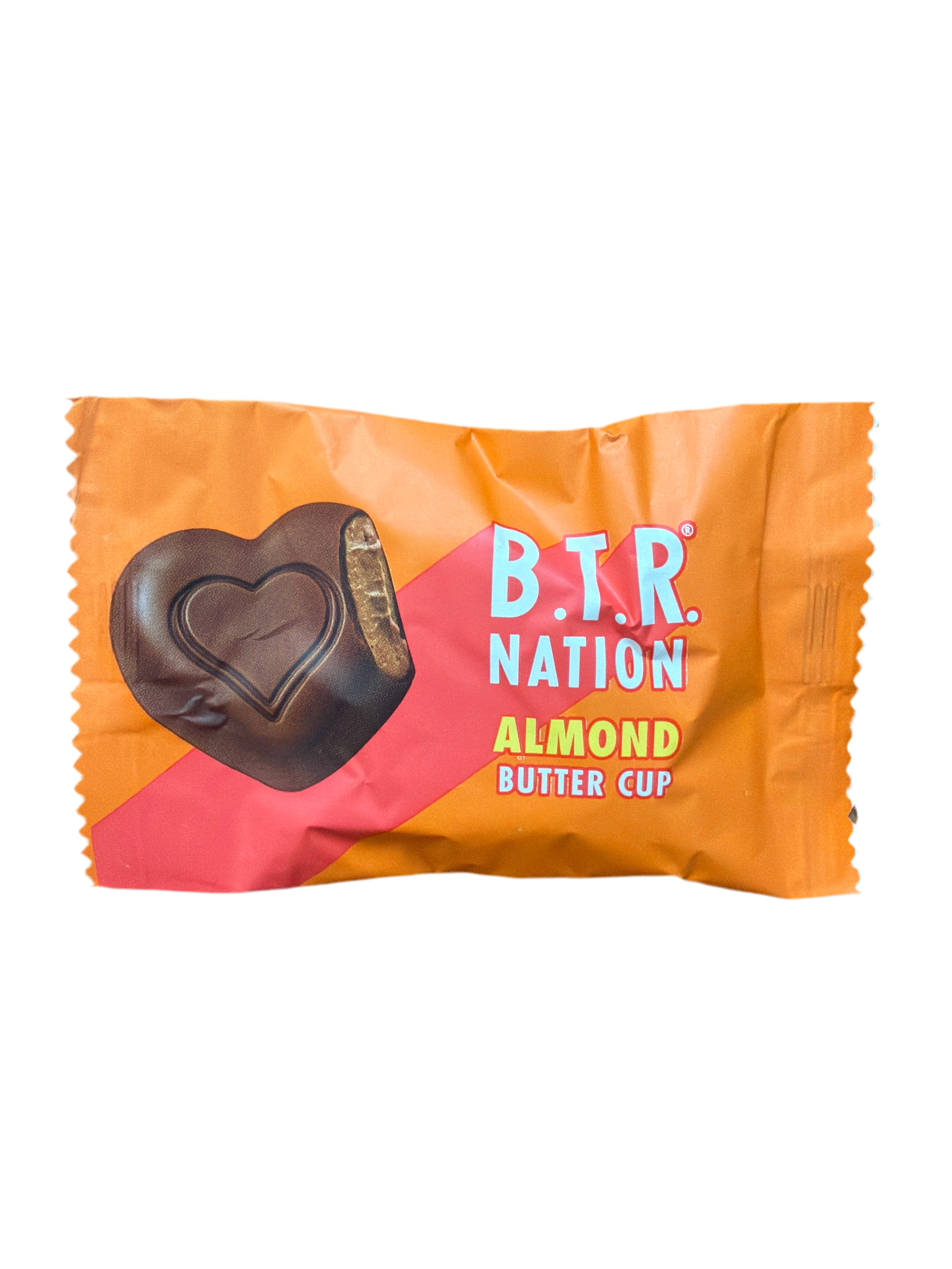 B.T.R. Nation: DARK CHOCOLATE ALMOND BUTTER CUPS (7 cups individually wrapped)