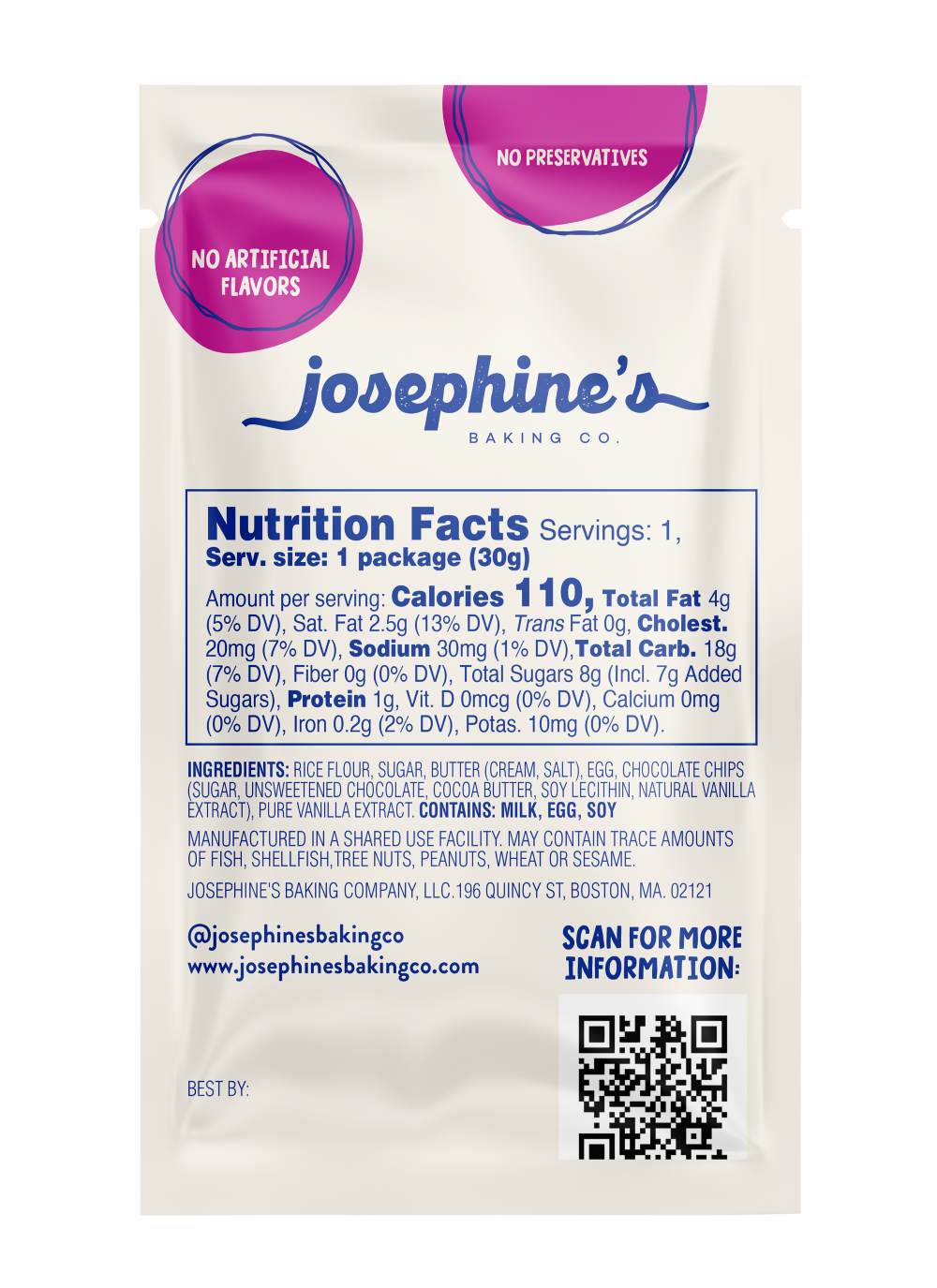 Josephine's Baking Co. Crispy Chocolate Chip Cookies Snack Packs (1.16oz)