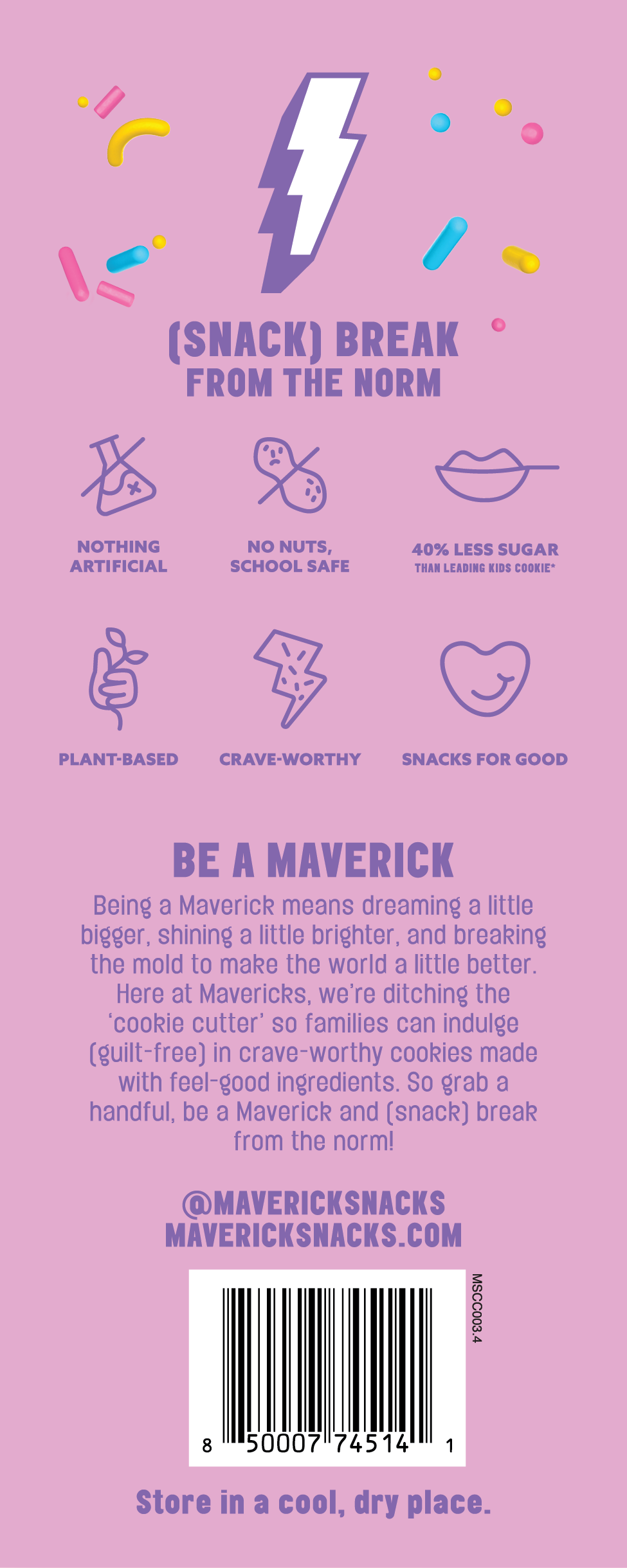 Mavericks Snacks Birthday Cake Cookies (8 ct Snack Packs)