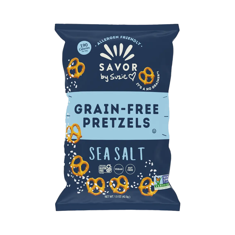 Savor by Suzie Sea Salt Grain Free Pretzels Mini Snack Bag (1.5 oz)