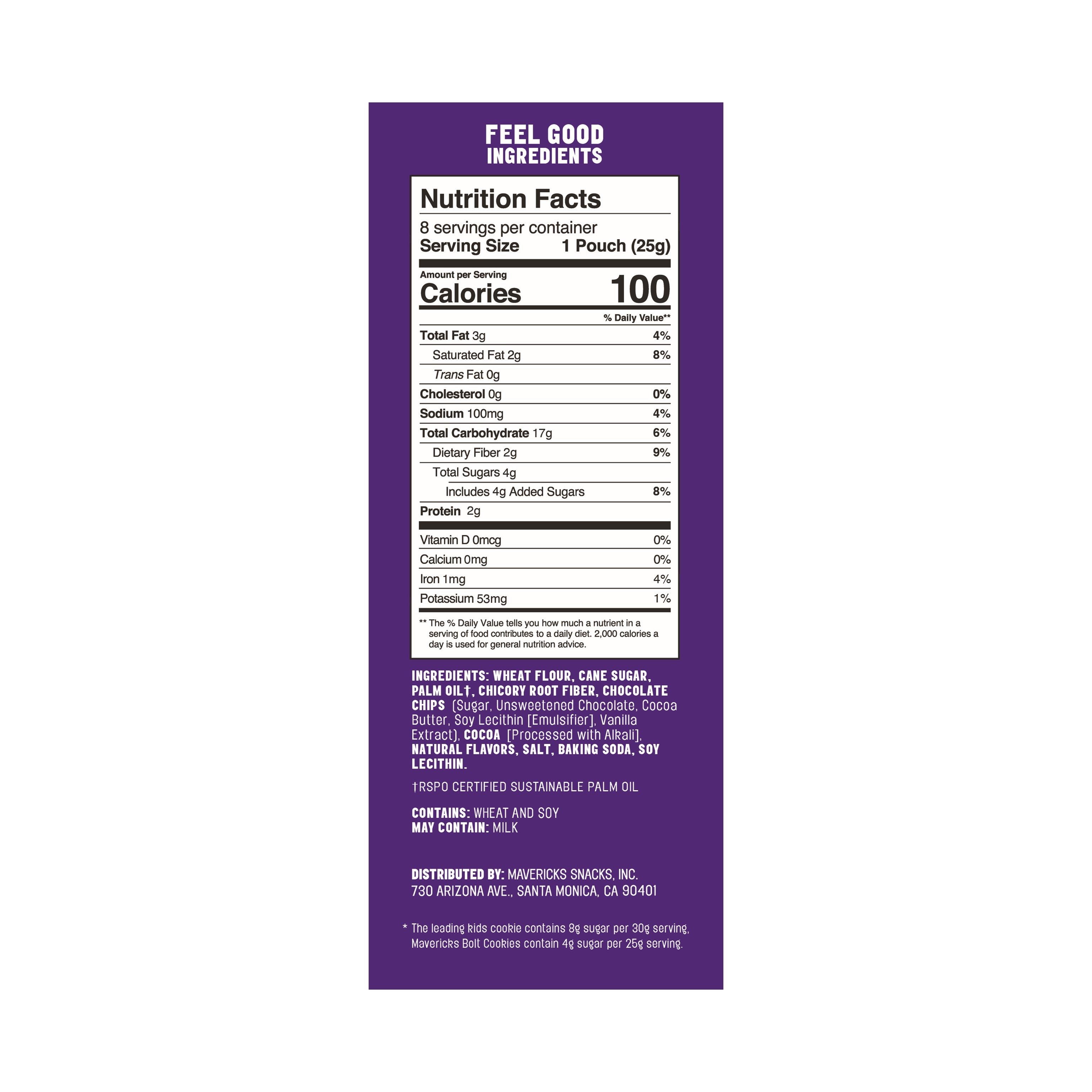 Mavericks Snacks Double Chocolate Cookies (8 ct Snack Packs)