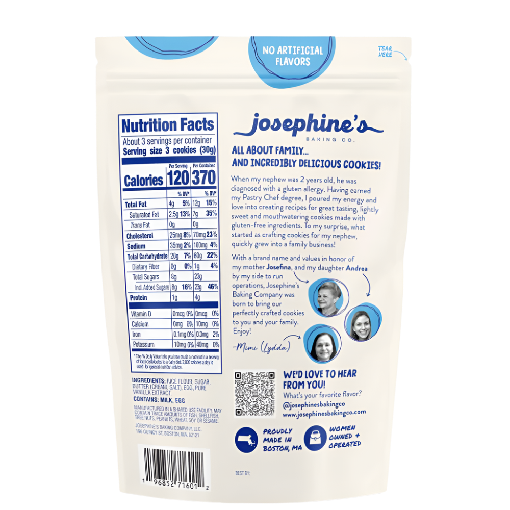 Josephine's Baking Co. Crispy Vanilla Cookies (3.17oz) Bag
