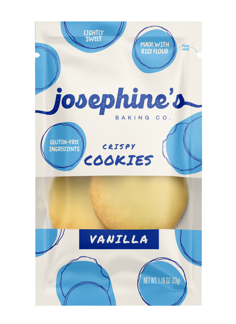 Josephine's Baking Co. Crispy Vanilla Cookies Snack Packs (1.16oz)
