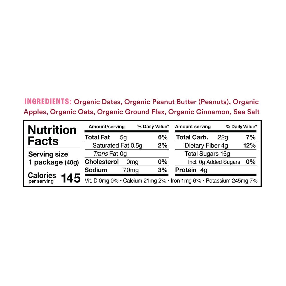Sweet Nothings: Apple Cinnamon Nut Butter Bites (1 Pack, 2 Bites)