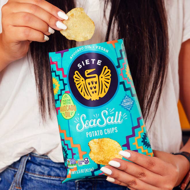 Siete Kettle Cooked Sea Salt Potato Chips 1.5 oz -Snack Size Bag