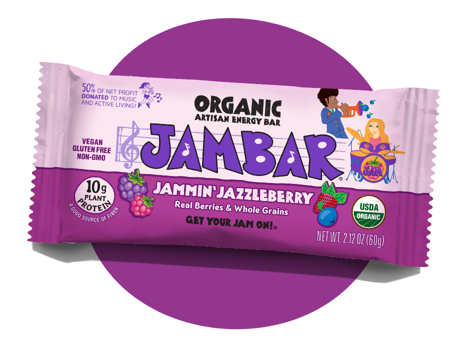 JAMBAR Organic Energy Bar Jammin’ Jazzleberry