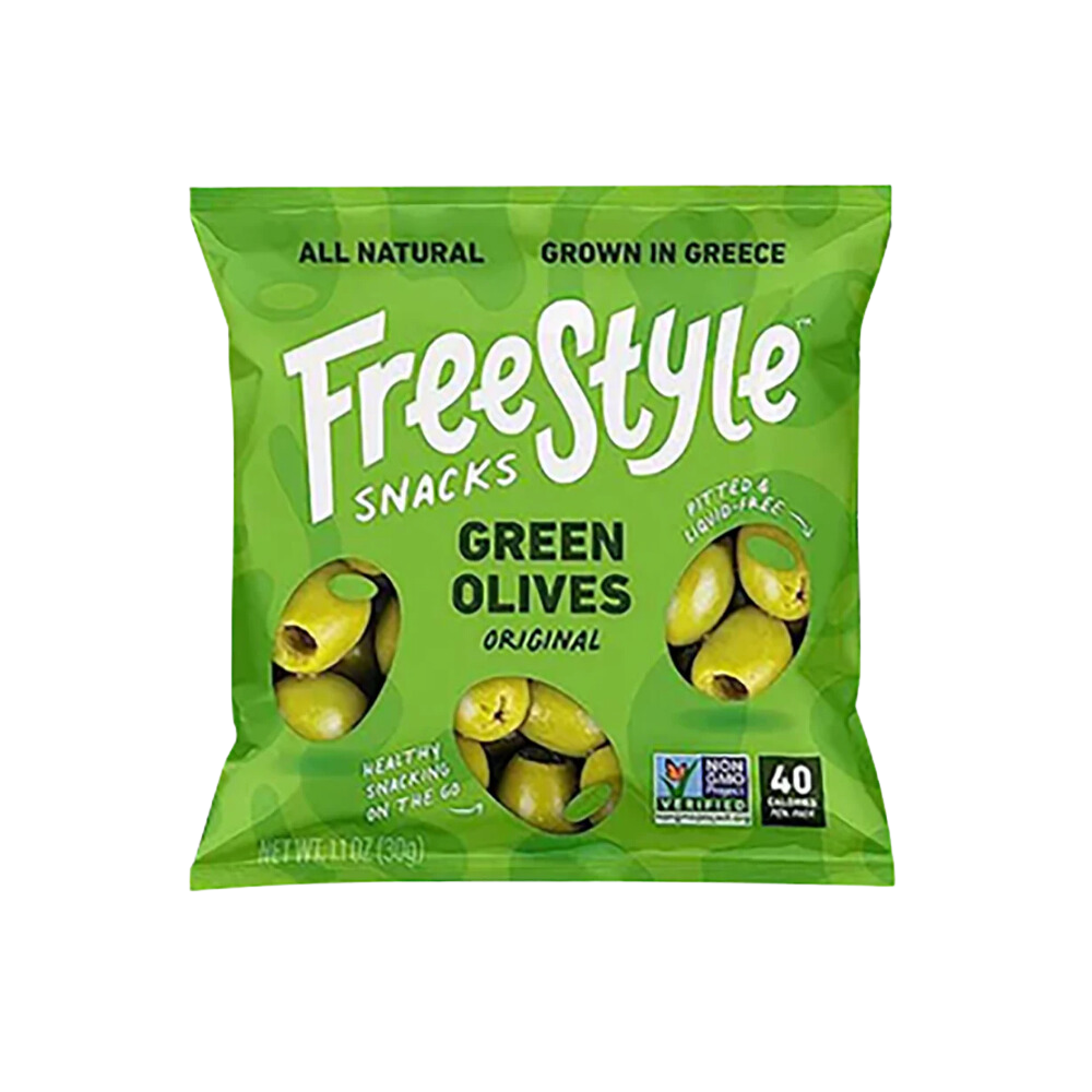 Freestyle Green Olives Snack Pouch: 1oz