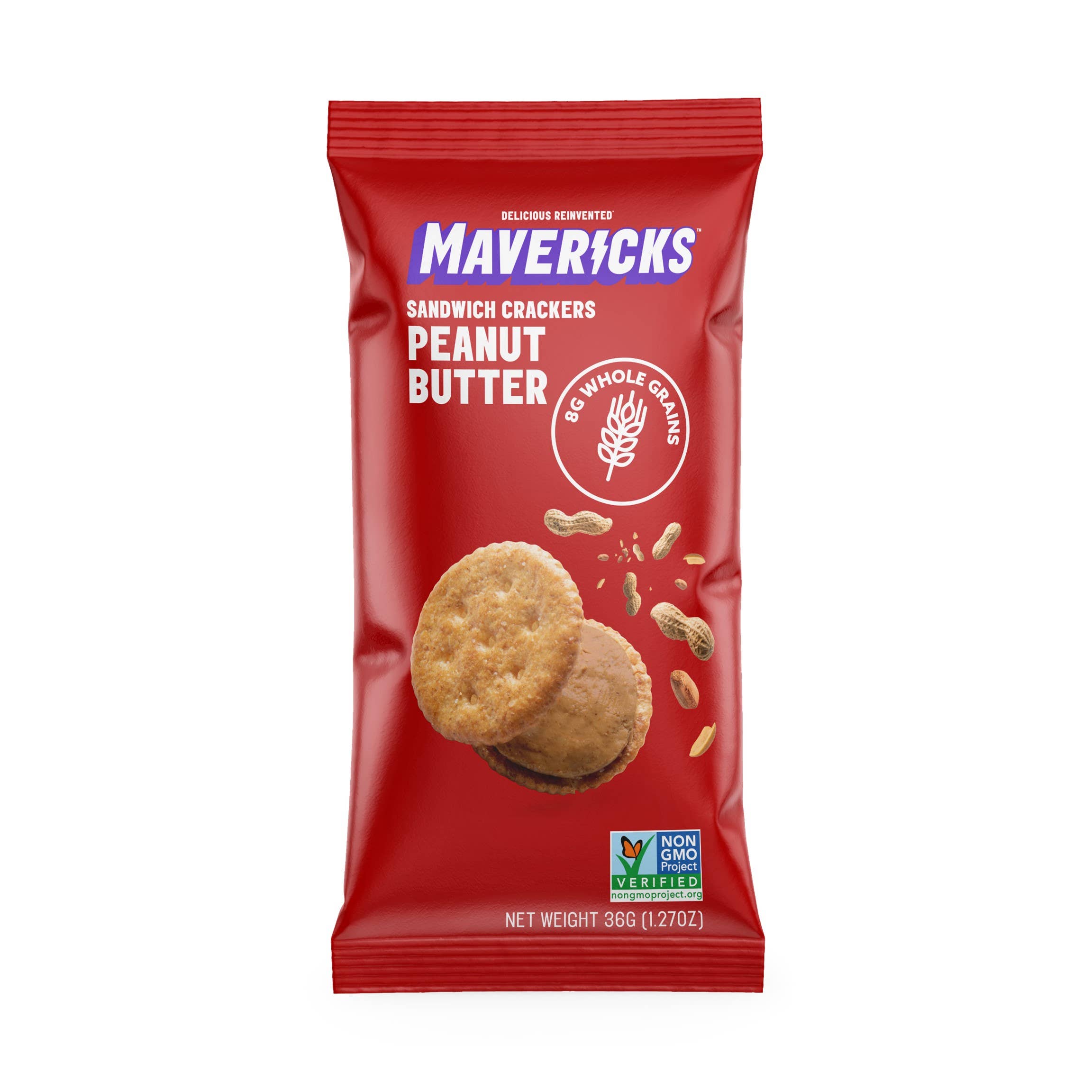 Mavericks Peanut Butter Sandwich Crackers, 6ct Snack Packs