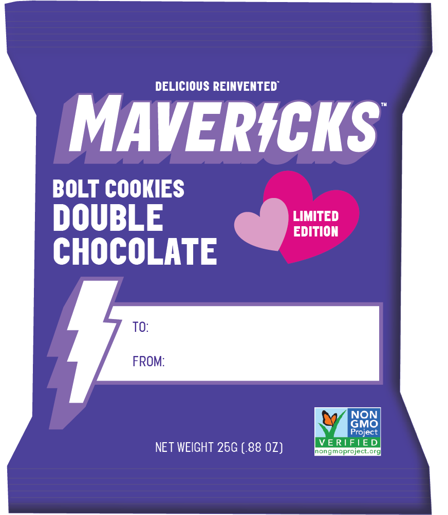 Mavericks Limited Time Only V-Day Double Chocolate Cookies, 8ct Snack Packs (.88oz)