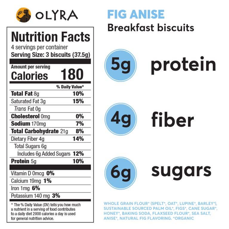 Olyra Organic Crunchy Breakfast Biscuits-Fig Anise