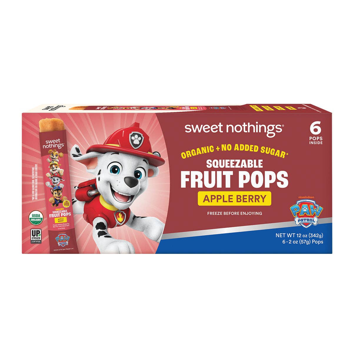 Paw Patrol Apple Berry Squeezable Fruit Pops - Freeze At Home (6 count)