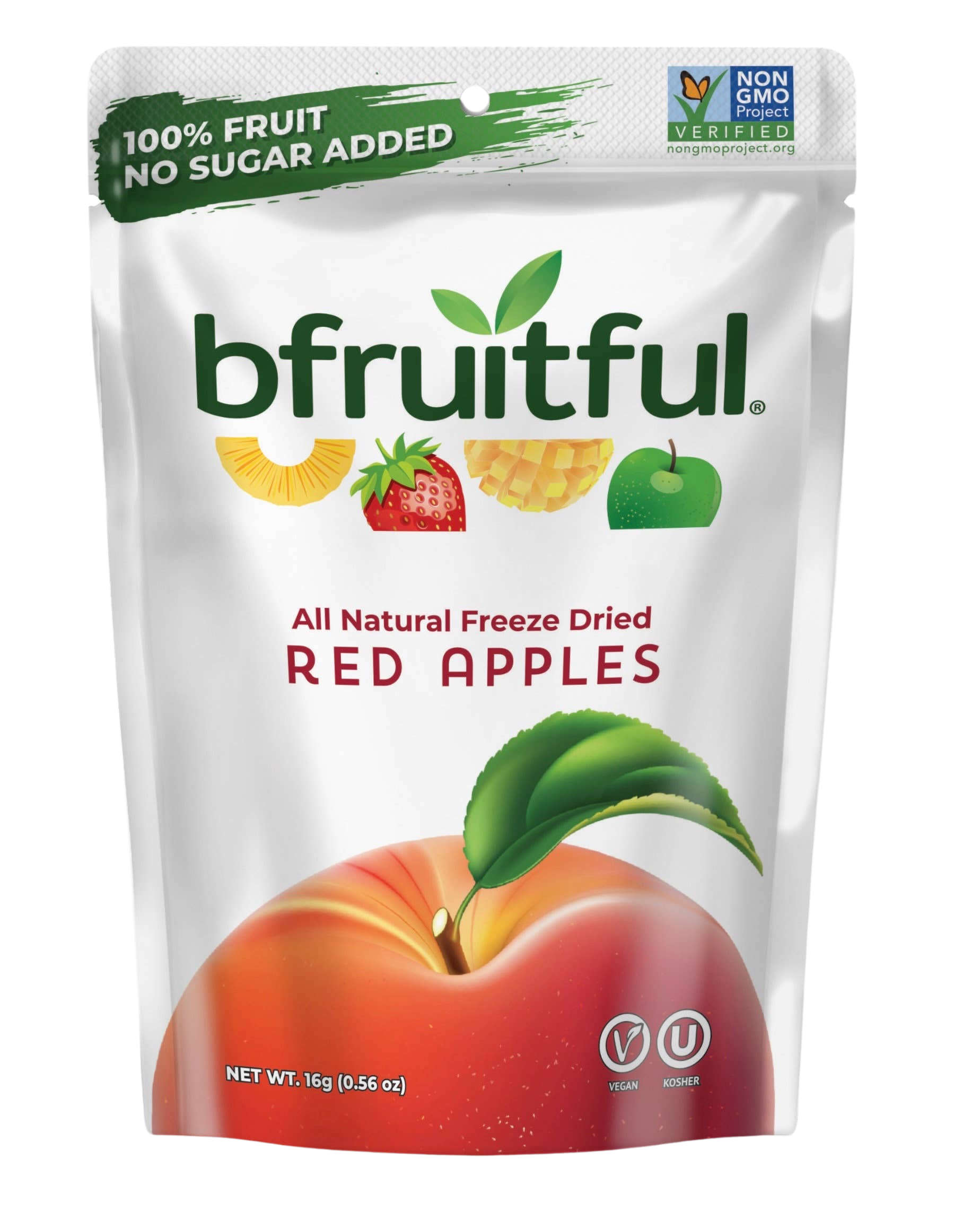 Bfruitful Freeze Dried Red Apples (Snack Size Pouch)