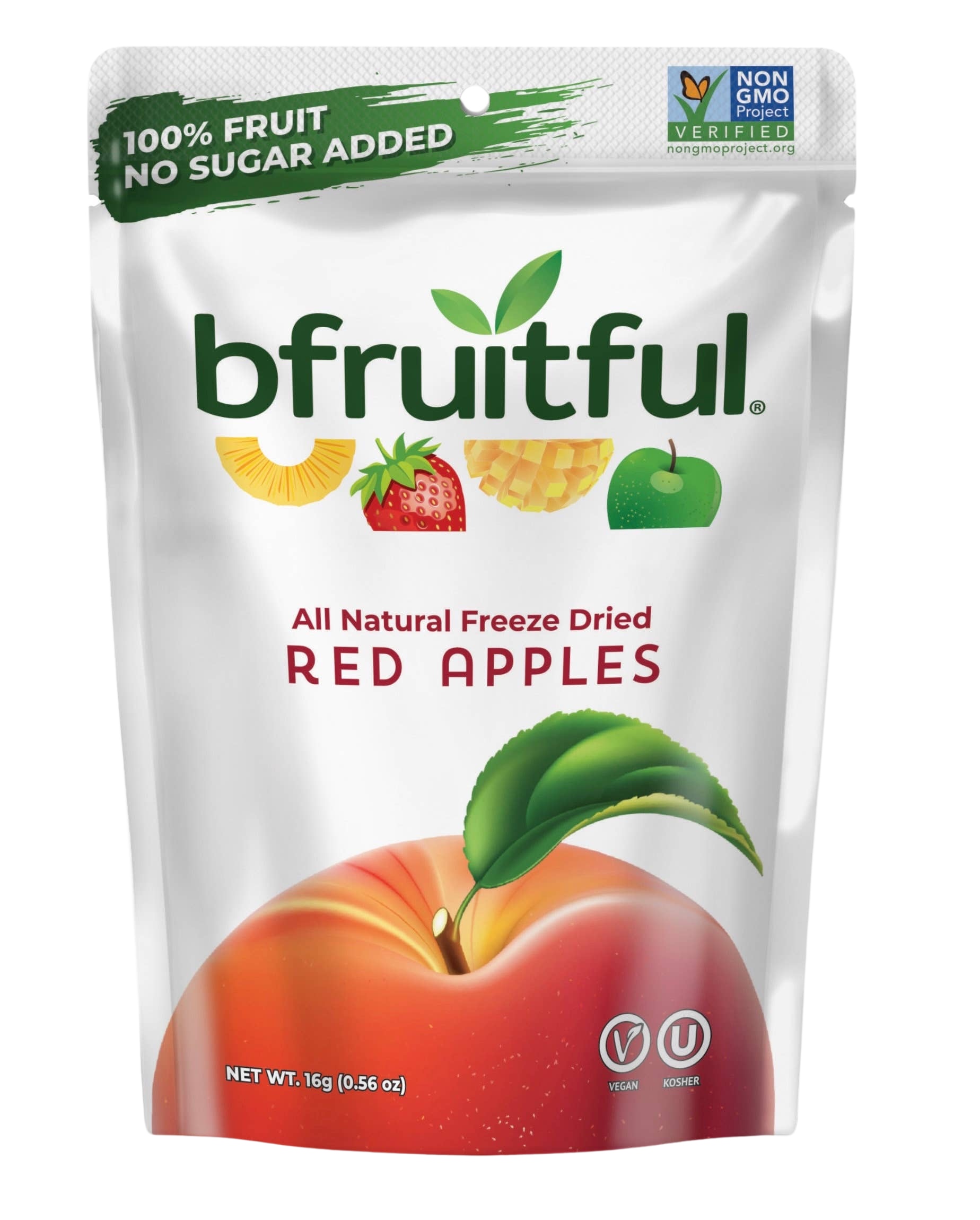 bfruitful Freeze Dried Red Apples (Snack size pouch)