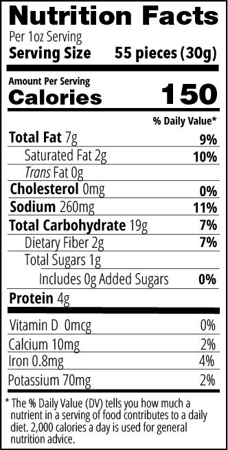 Green Mustache Munchies "Cheddarish" Crackers  (4 oz Bag)