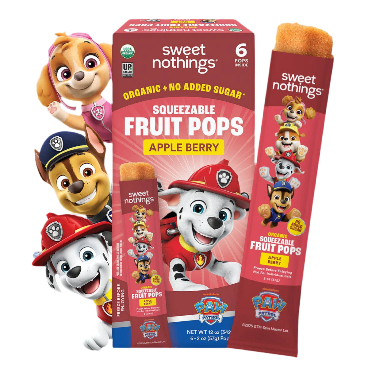Paw Patrol Apple Berry Squeezable Fruit Pops - Freeze At Home (6 count)