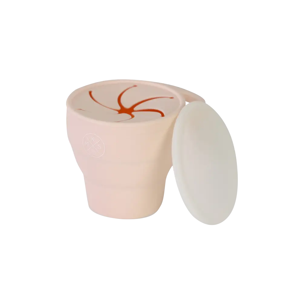 Miminoo Collapsible Silicone Snack Cup - Soft Pink