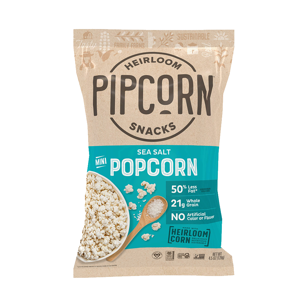 Pipcorn Sea Salt Mini Popcorn, 4.5 oz bag