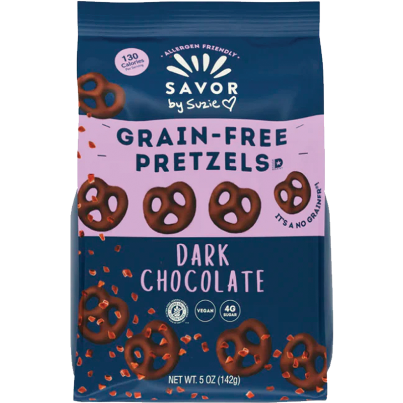 Savor by Suzie Dark Chocolate Grain Free Pretzels