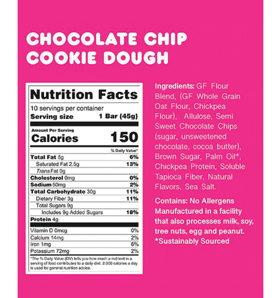 Whoa! Dough Chocolate Chip Cookie Bar