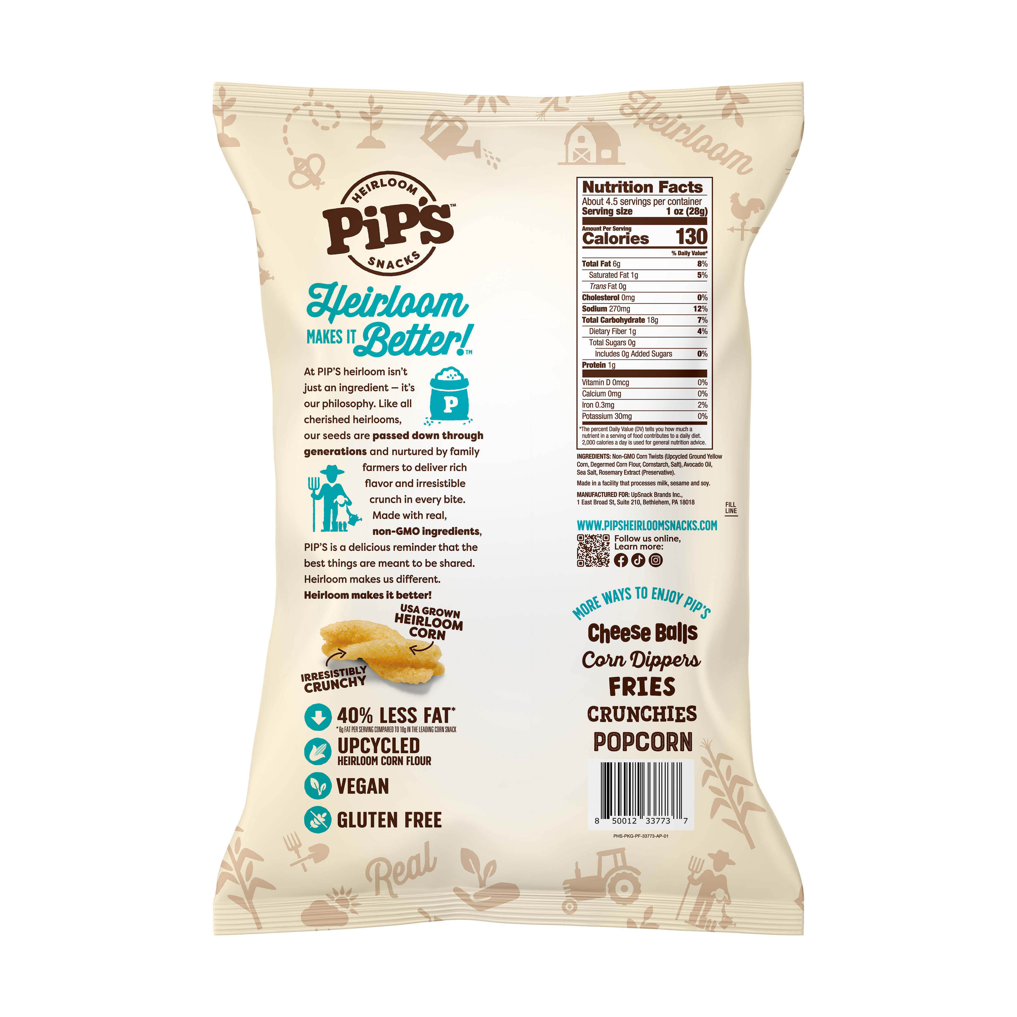 Pip's Snacks: Sea Salt Twists (4.5 Oz)