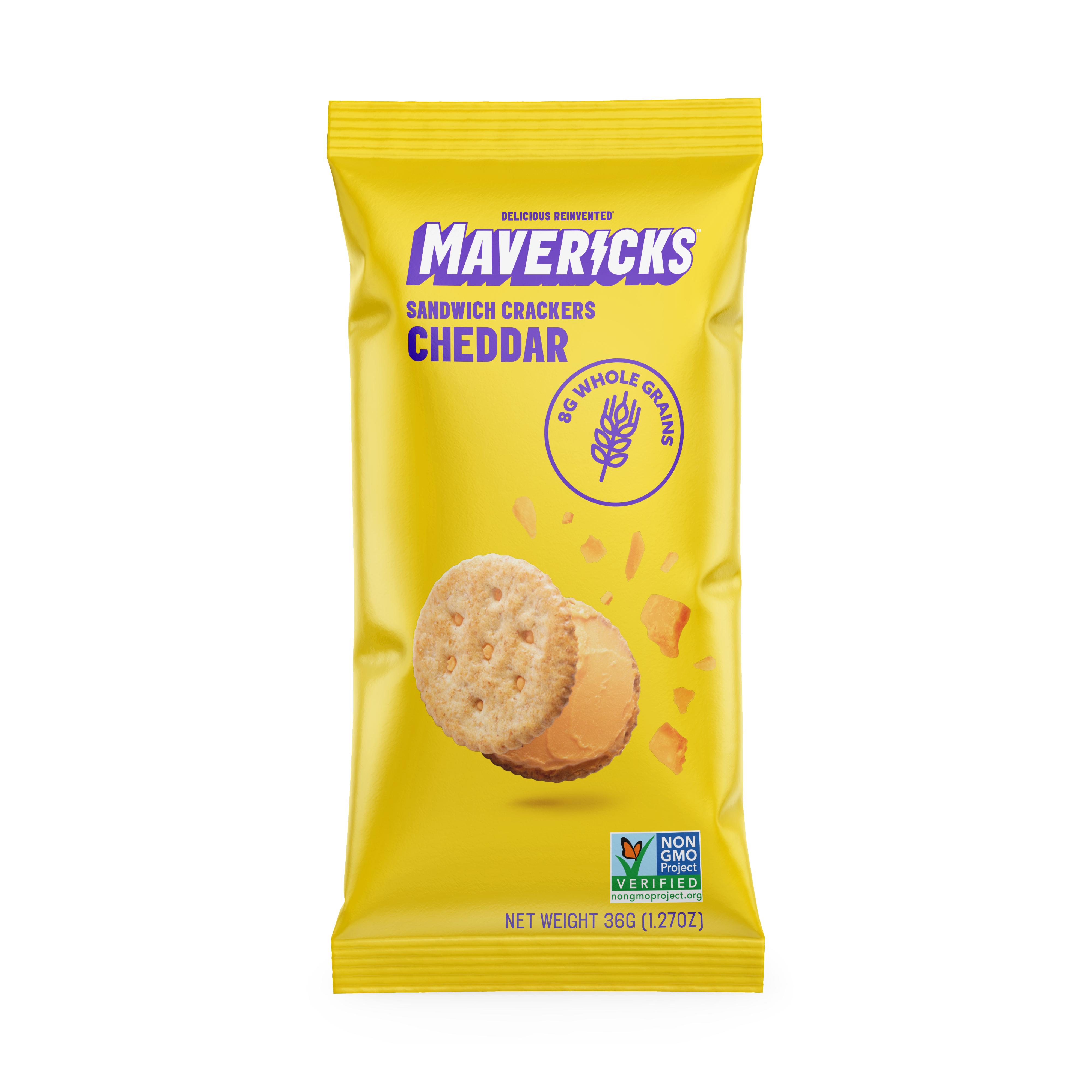 Mavericks Cheddar Sandwich Crackers, 6ct Snack Packs