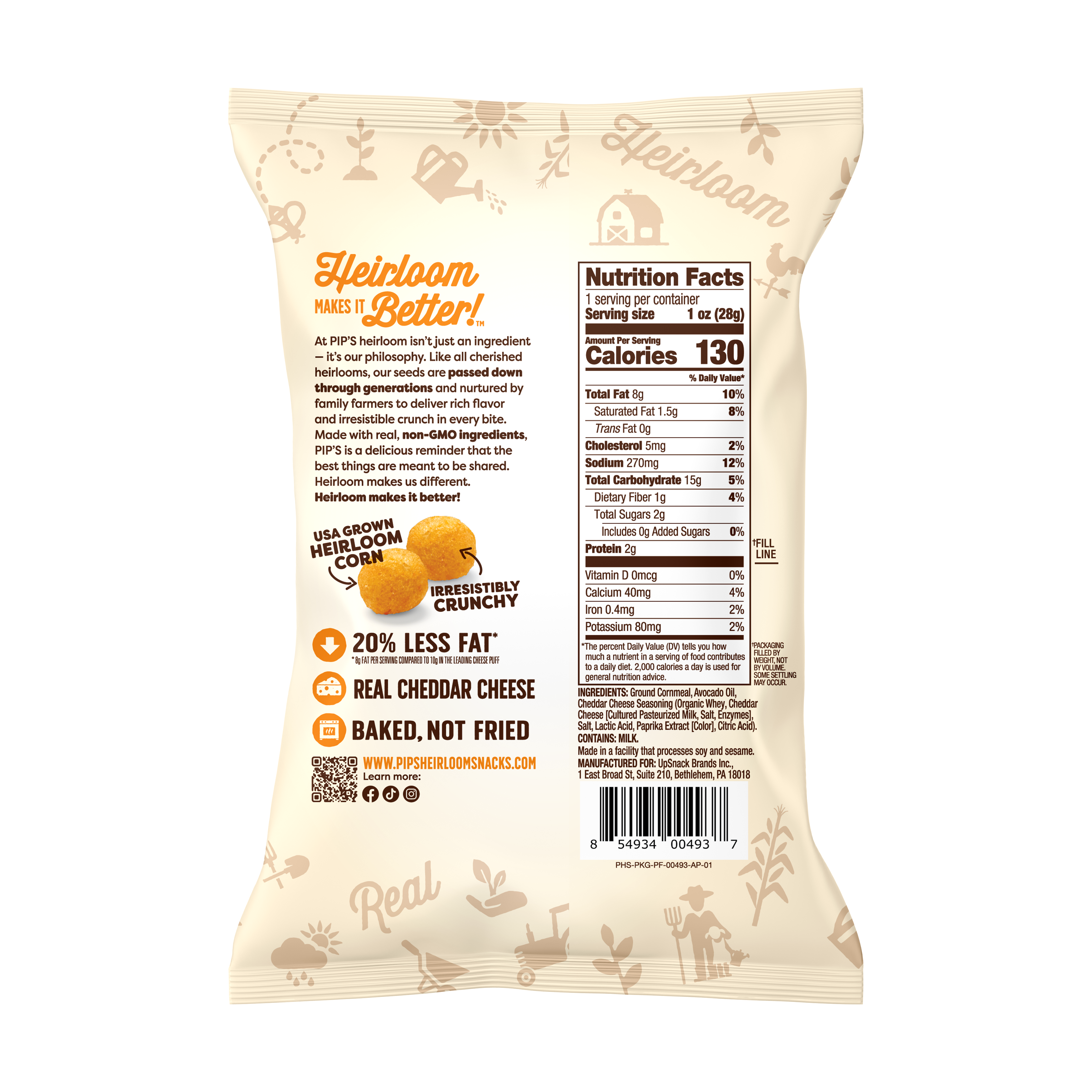 Pips Snack: Cheddar Cheese Balls (Snack Size Bag 1 oz)