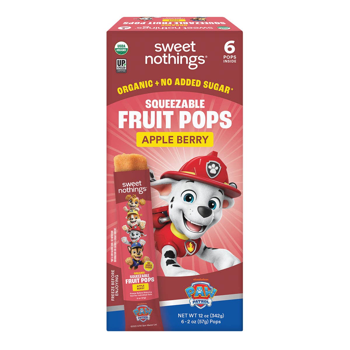 Paw Patrol Apple Berry Squeezable Fruit Pops - Freeze At Home (6 count)