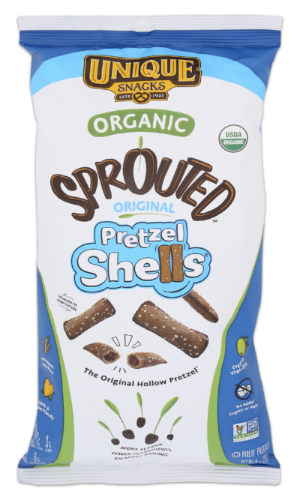 Unique Snacks Organic Sprouted Whole Grain Pretzel Shells