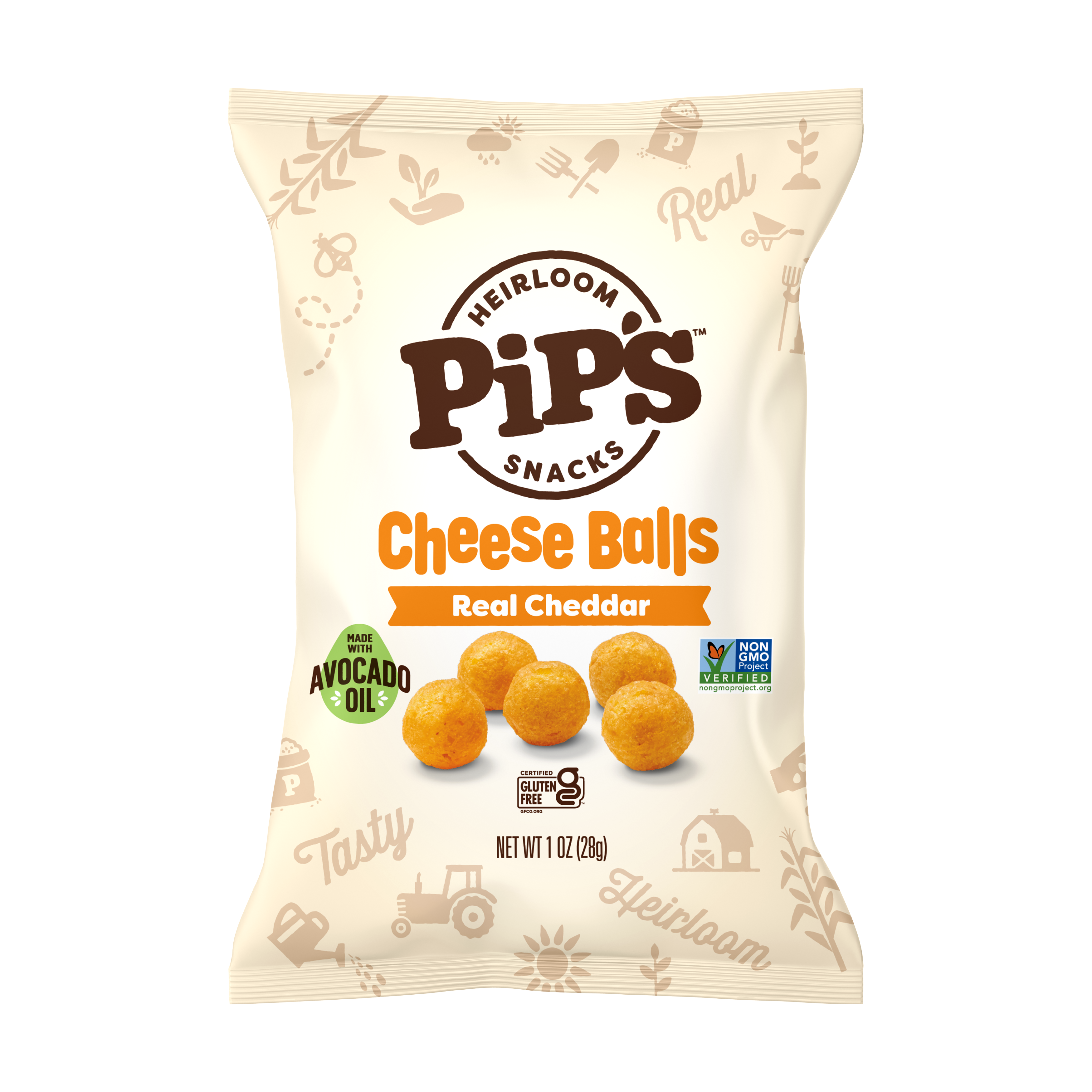 Pips Snack: Cheddar Cheese Balls (Snack Size Bag 1 oz)