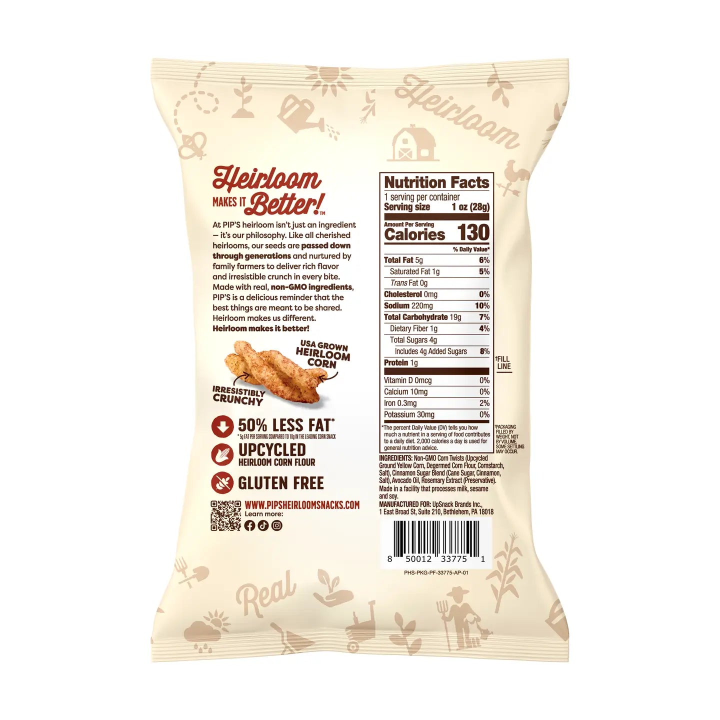 Pipcorn Twists, Cinnamon Sugar (1oz)