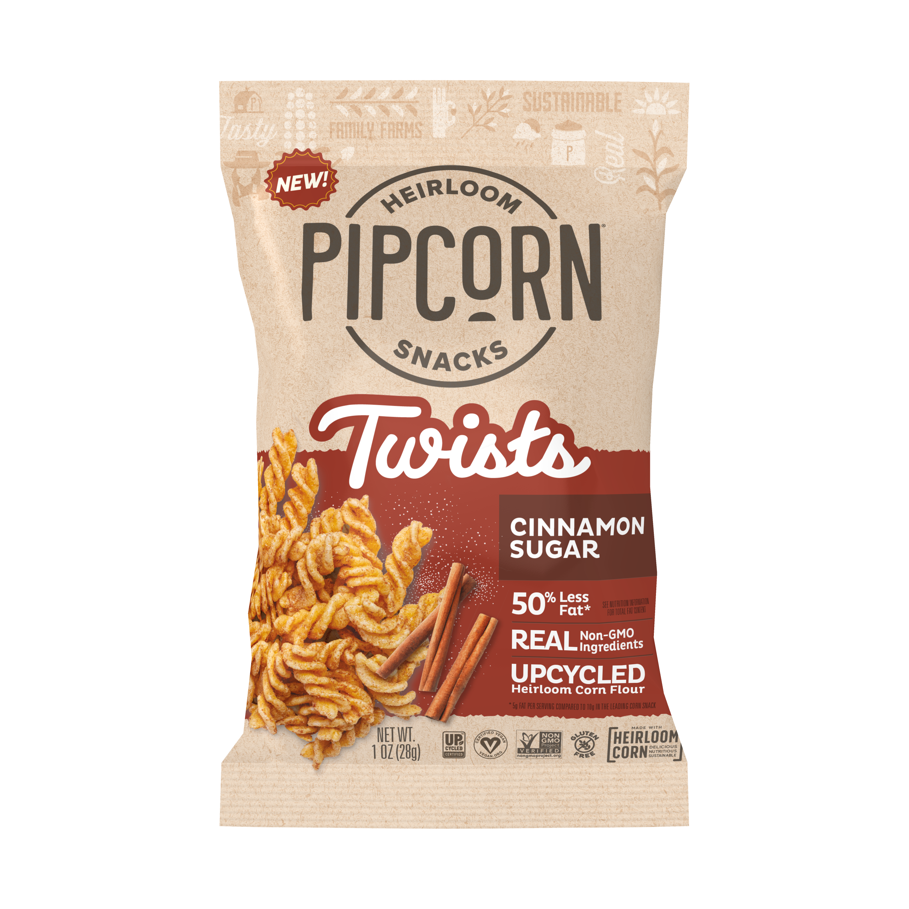 Pipcorn Twists, Cinnamon Sugar (1oz)