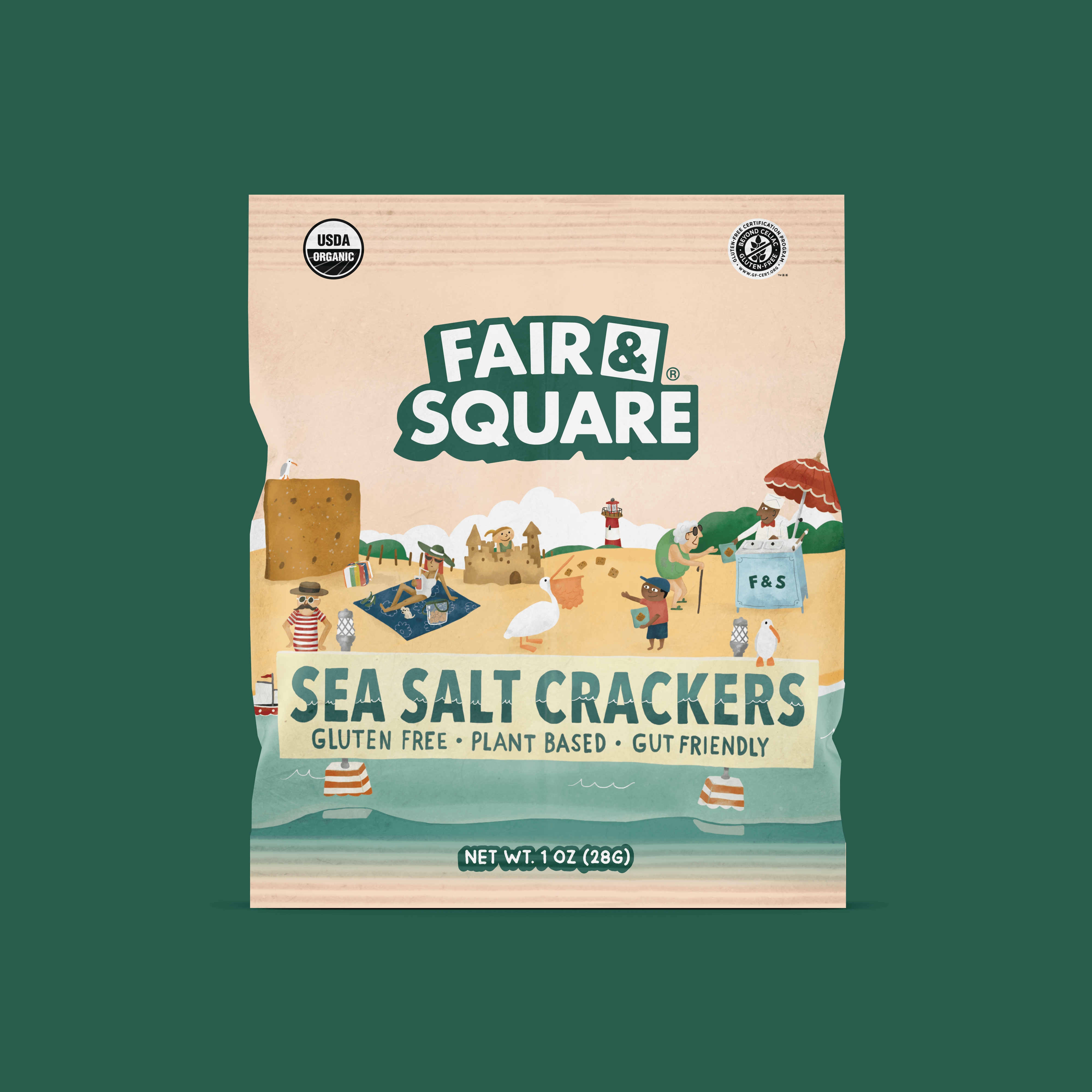 Fair & Square Sea Salt Crackers (1 oz snack bag)
